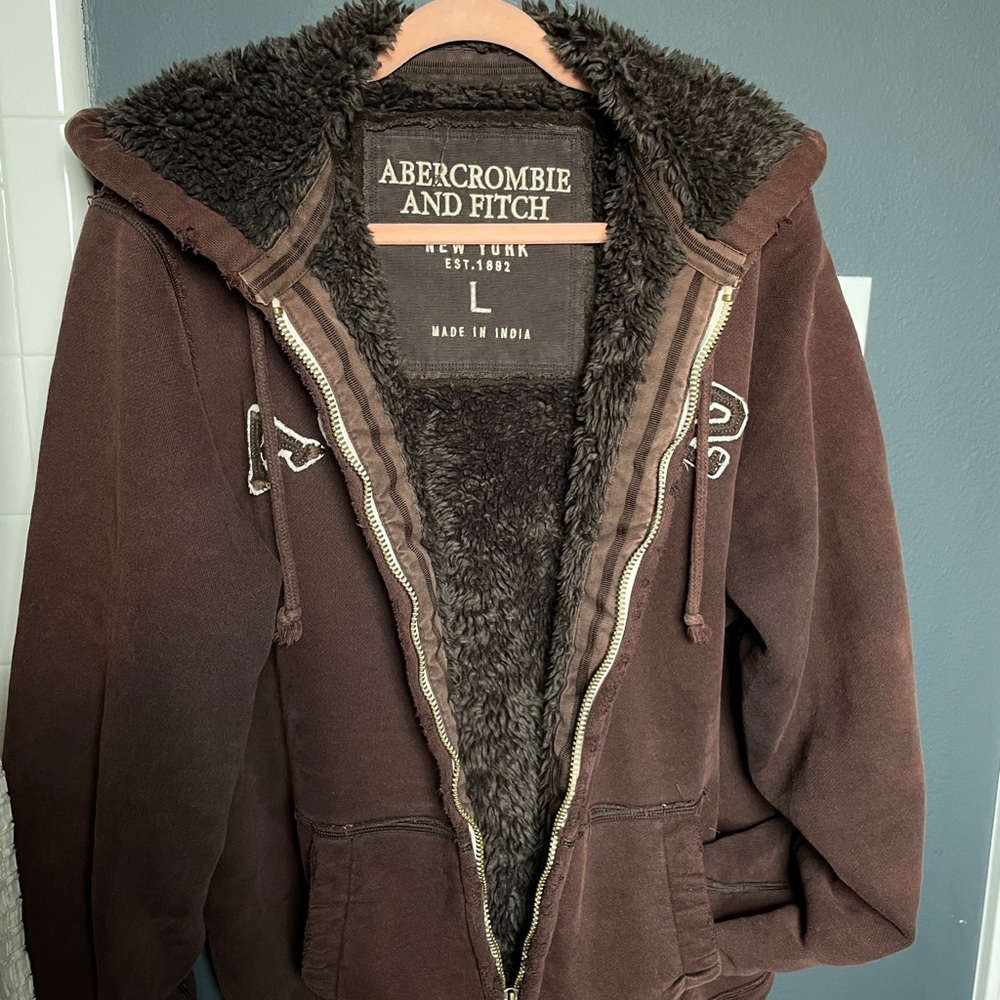 Abercrombie & Fitch Fur Hoodie Jacket zip up